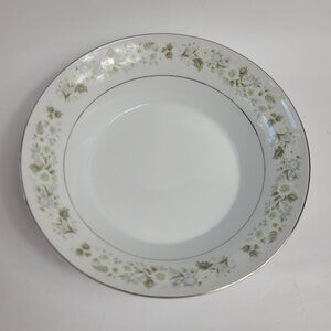 Imperial China Wild Flower Serving Bowl White Green Blue & White Flowers 9 INCH